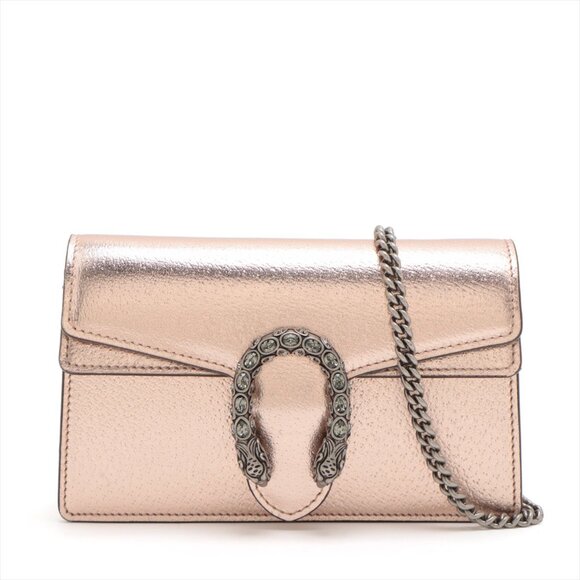Gucci Handbags - Gucci Dionysus Leather Chain Shoulder Bag Pink Gold 476432